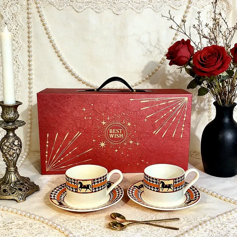 Ceramic Coffee Cup and Saucer Set tableware view 12