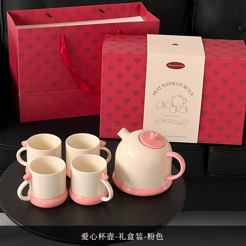 Heart Ceramic Tea Set Gift Box tableware view 6