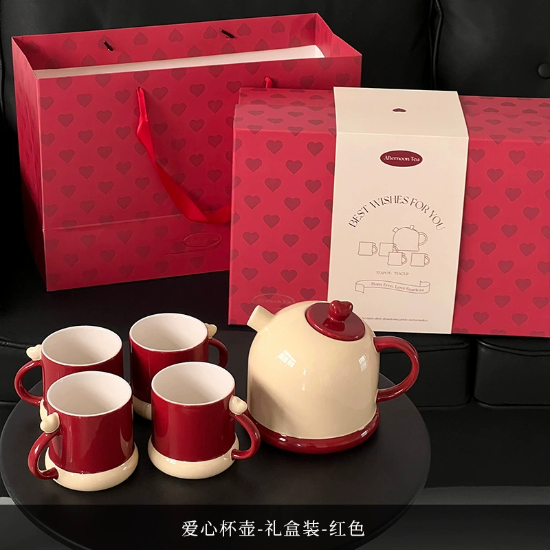 Heart Ceramic Tea Set Gift Box tableware view 7