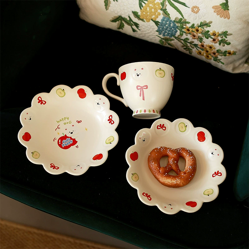 Matte Ceramic Breakfast Plate and Bowl Set