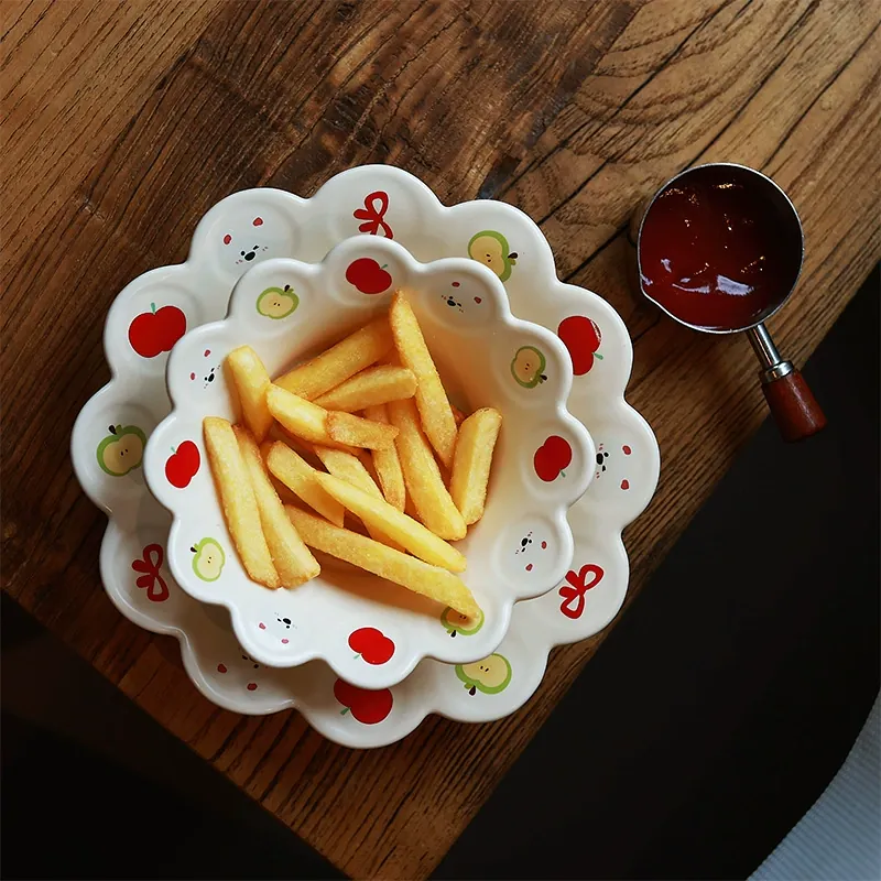 무광 도자기 아침 식사 접시와 볼 세트 tableware view 3
