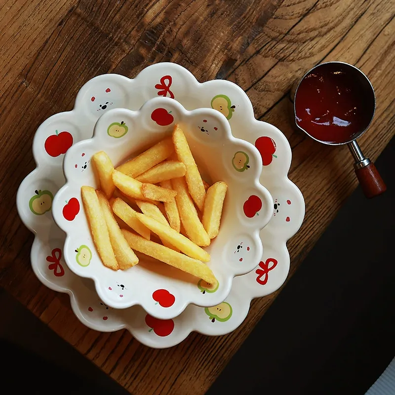 무광 도자기 아침 식사 접시와 볼 세트 tableware view 4