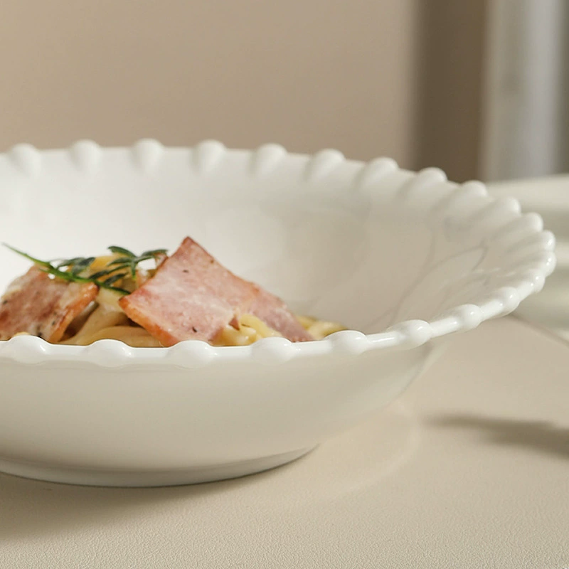 Глубокая тарелка с белым кружевом tableware view 2