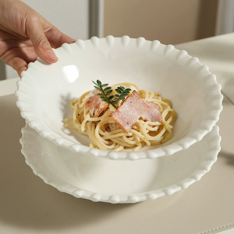 Глубокая тарелка с белым кружевом tableware view 3