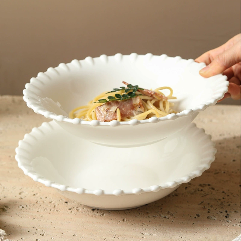 Глубокая тарелка с белым кружевом tableware view 4