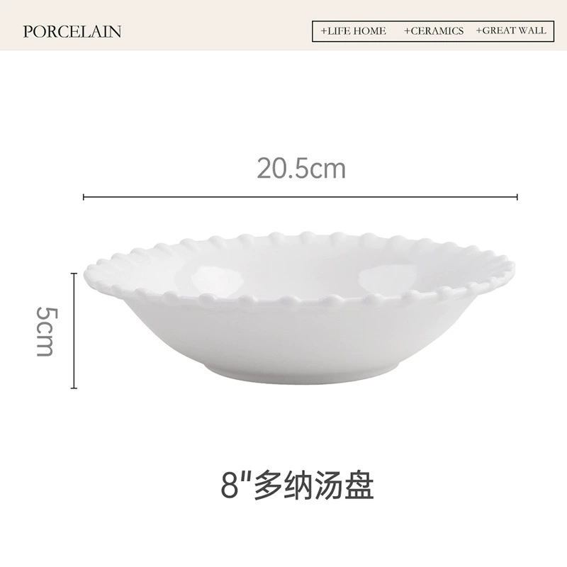 Глубокая тарелка с белым кружевом tableware view 6
