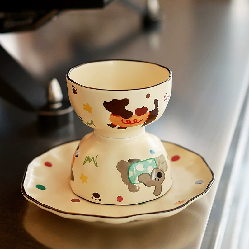 طقم زبدية وكوب سيراميك كلب كرتوني tableware view 2