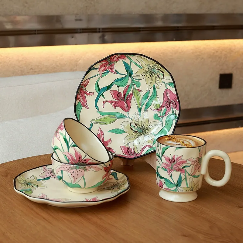 Lily Ceramic Dinnerware Set tableware view 3