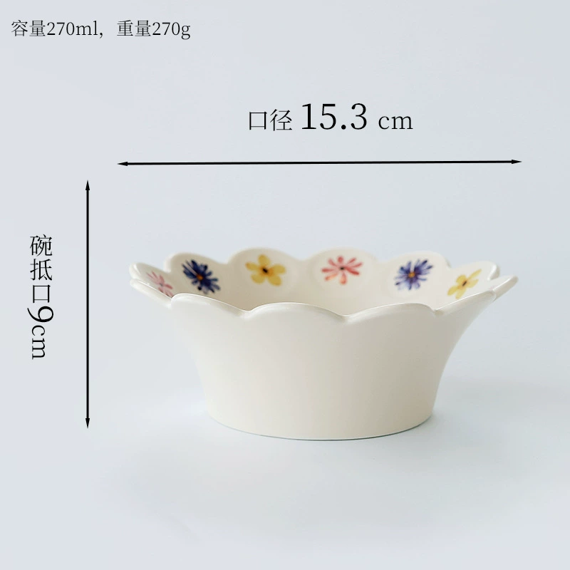 Korean Floral Ceramic Dessert Plate tableware view 6