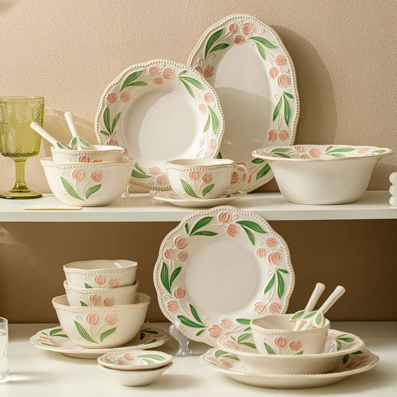 Japanese Vintage Ceramic Plate and Bowl Set