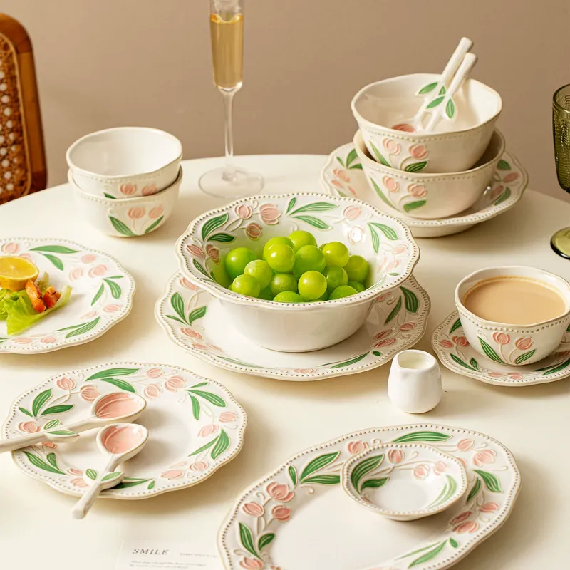 طقم طبق وزبدية سيراميك ياباني عتيق tableware view 4
