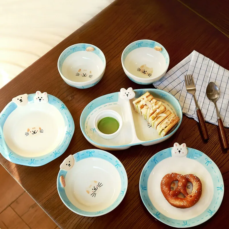Cartoon Ceramic Rice Bowl Set