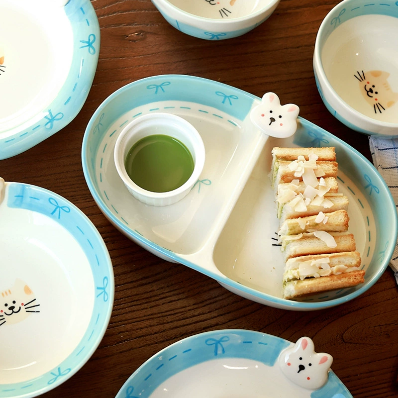 카툰 도자기 밥그릇 세트 tableware view 3
