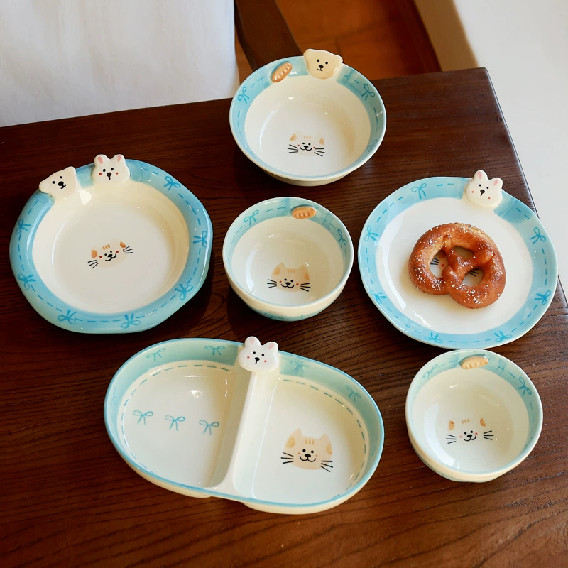 카툰 도자기 밥그릇 세트 tableware view 4