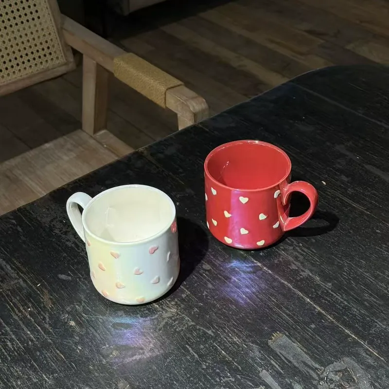 Heart-Shaped Ceramic Mug tableware view 2