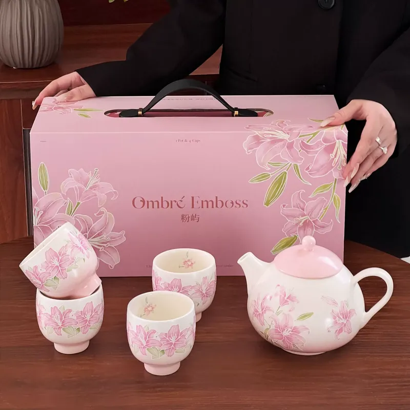 릴리 부조 도자기 커피 머그 tableware view 7