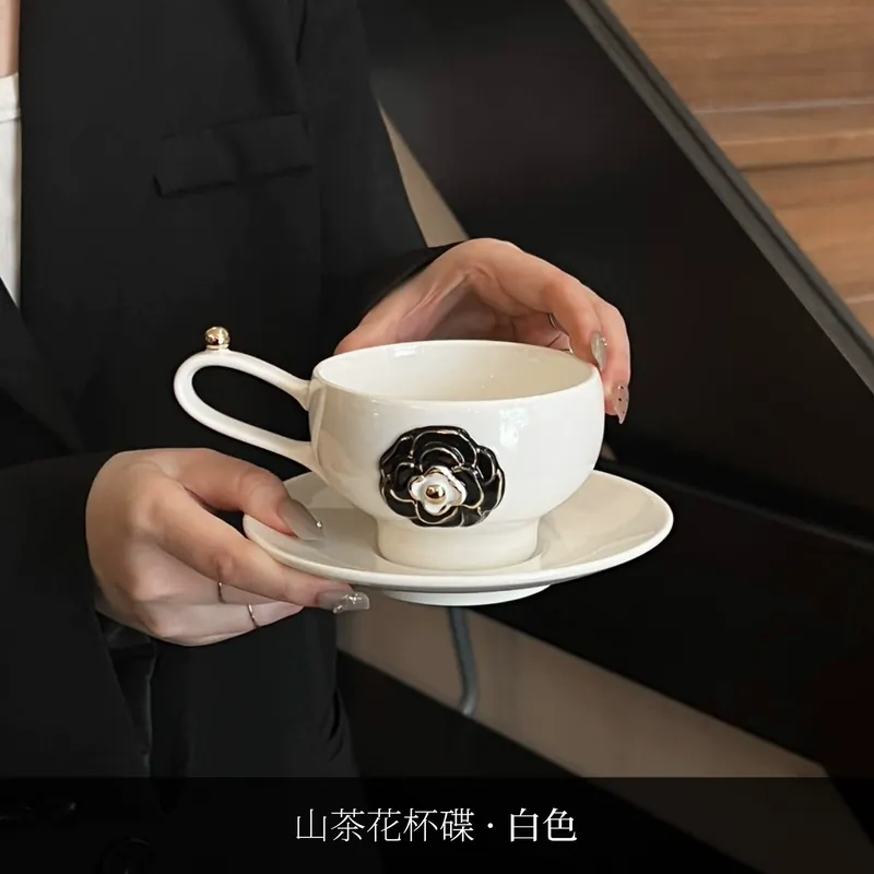 Camellia Ceramic Coffee Cup and Saucer Set tableware view 6