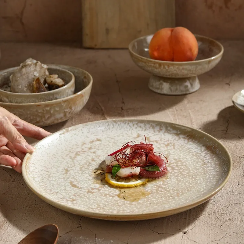 Speckled Round Plate