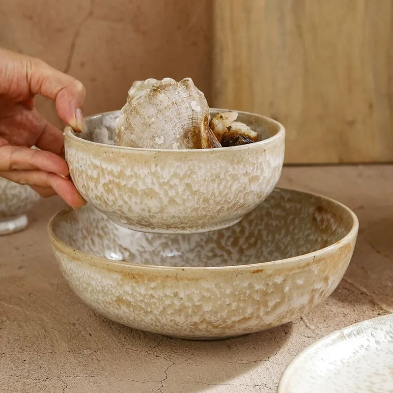 Plato redondo moteado tableware view 3