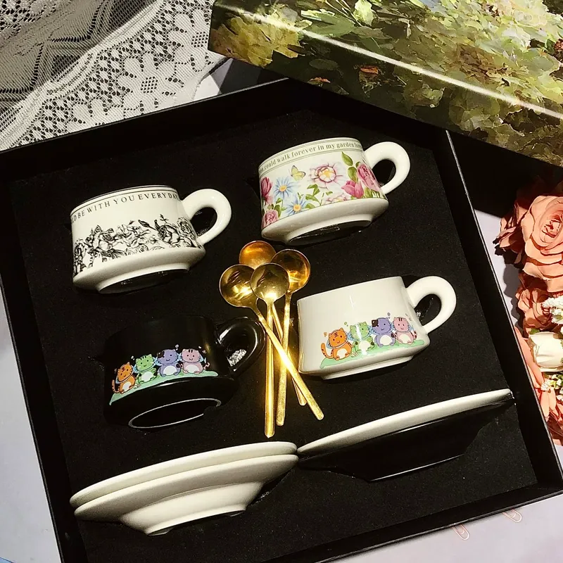 빈티지 세라믹 커피컵 선물 세트 tableware view 4