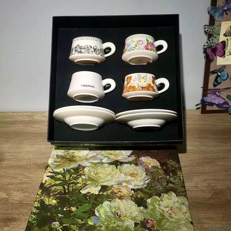 빈티지 세라믹 커피컵 선물 세트 tableware view 7