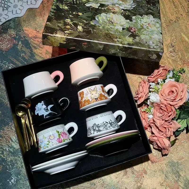 빈티지 세라믹 커피컵 선물 세트 tableware view 12