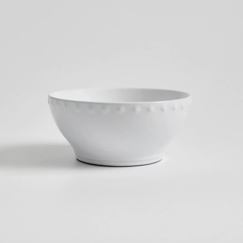 White Relief Rice Bowl