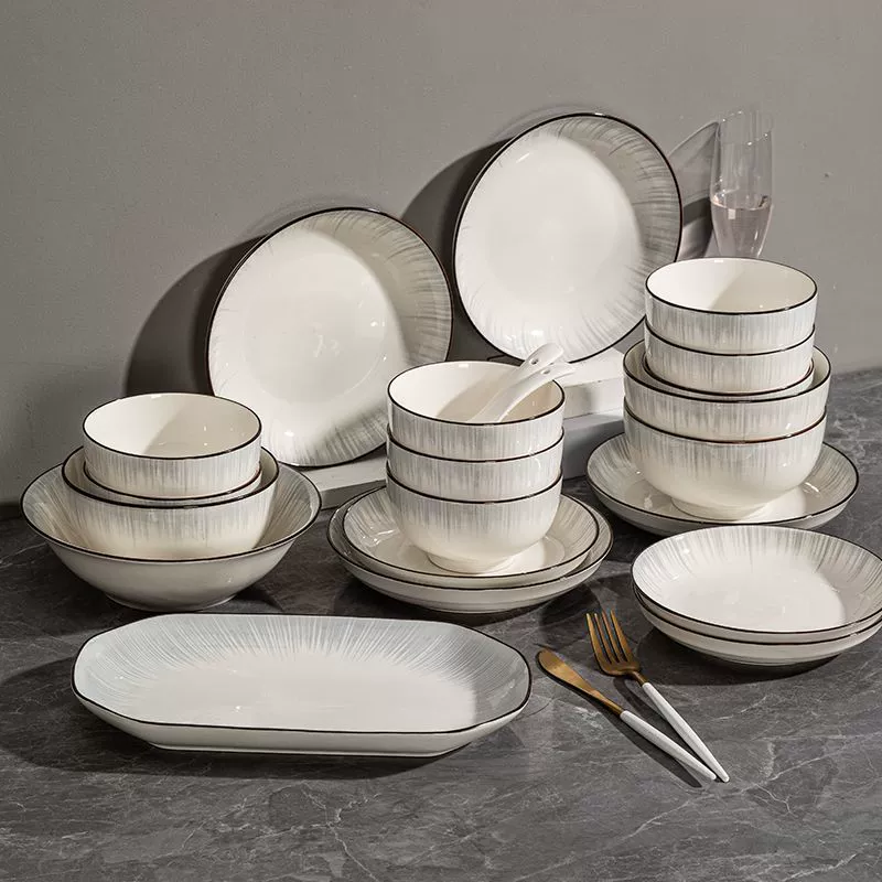 Nordic Style Porcelain Bowl Set tableware view 3