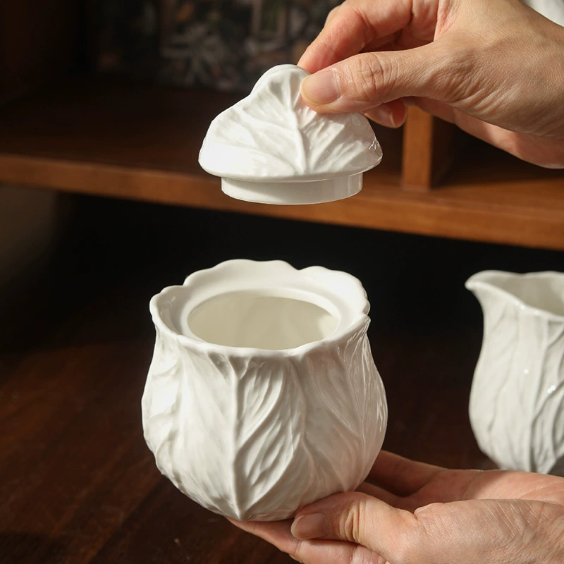 White Relief Creamer tableware view 2