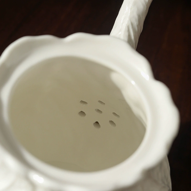 White Relief Creamer tableware view 4