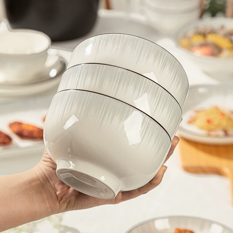Gray Porcelain Dinnerware Set tableware view 3