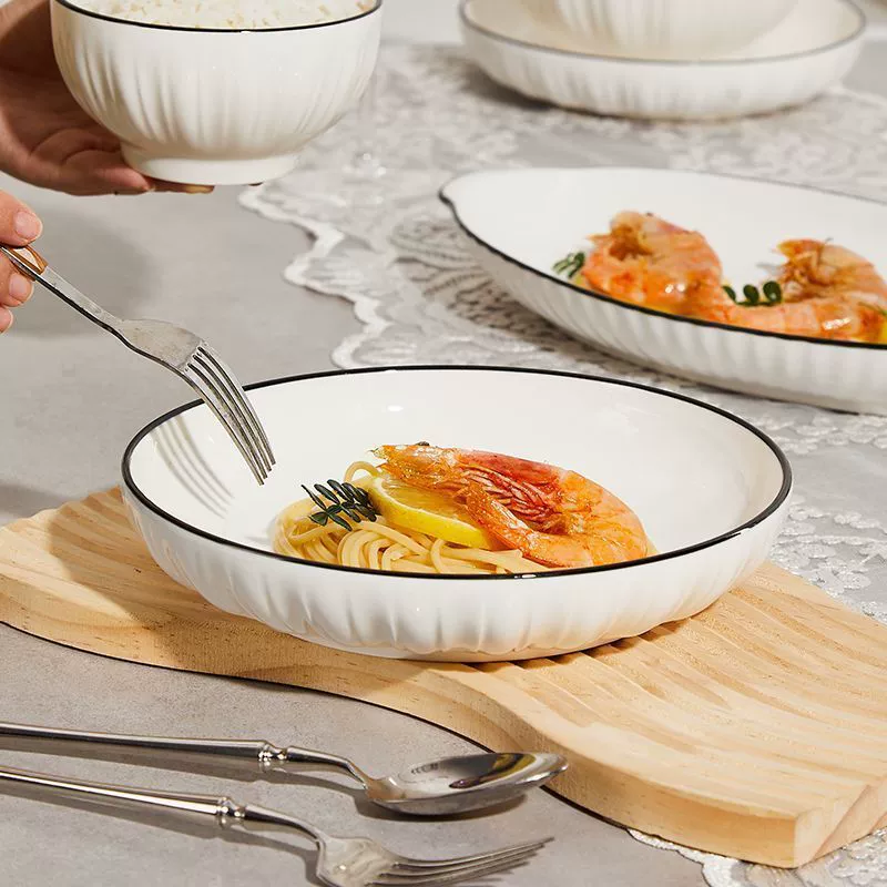 Deep Porcelain Serving Plate tableware view 3