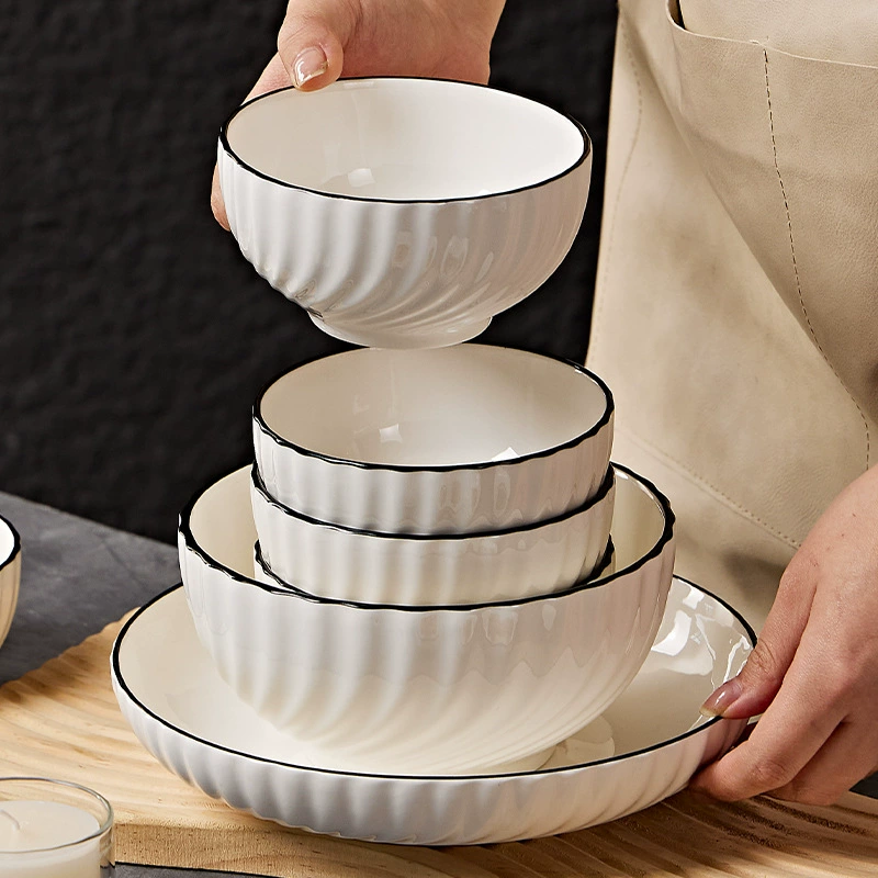 Large Porcelain Noodle Bowl tableware view 3