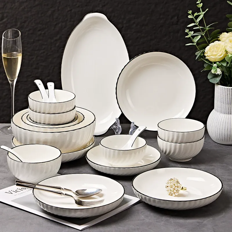 Large Porcelain Noodle Bowl tableware view 4