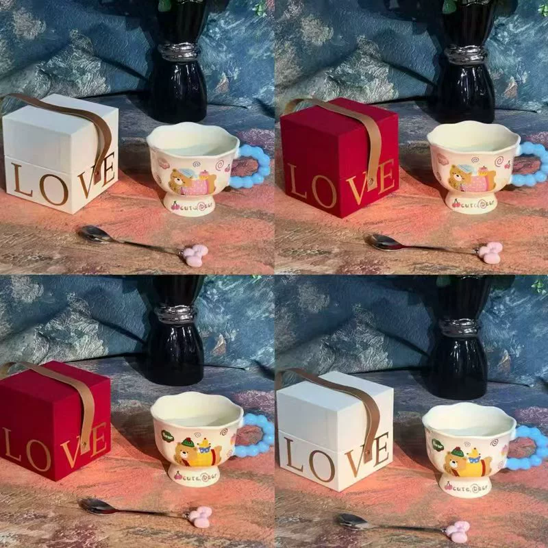 숟가락이 있는 검은 고양이 세라믹 머그 tableware view 6