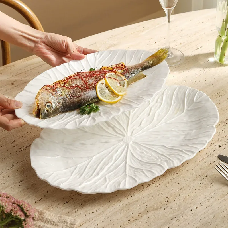 European Relief Fish Plate tableware view 2
