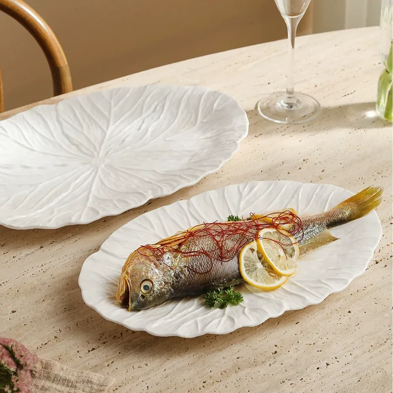 European Relief Fish Plate tableware view 4