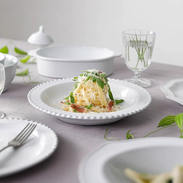 White Ceramic Plate tableware view 2