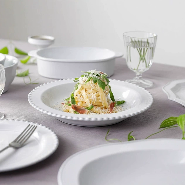 White Ceramic Plate tableware view 3