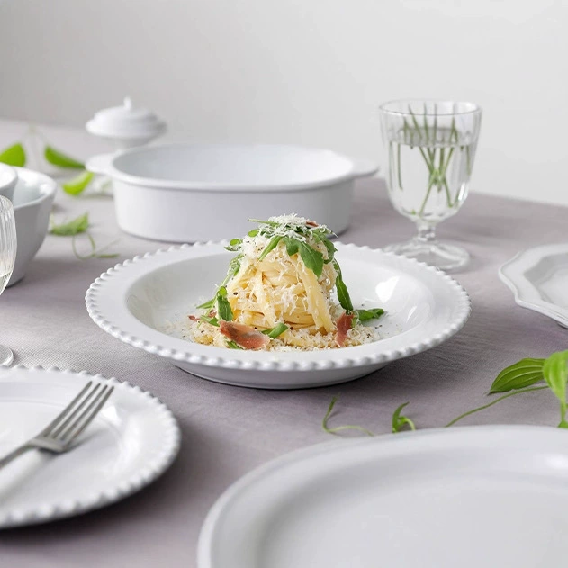 White Ceramic Plate tableware view 4