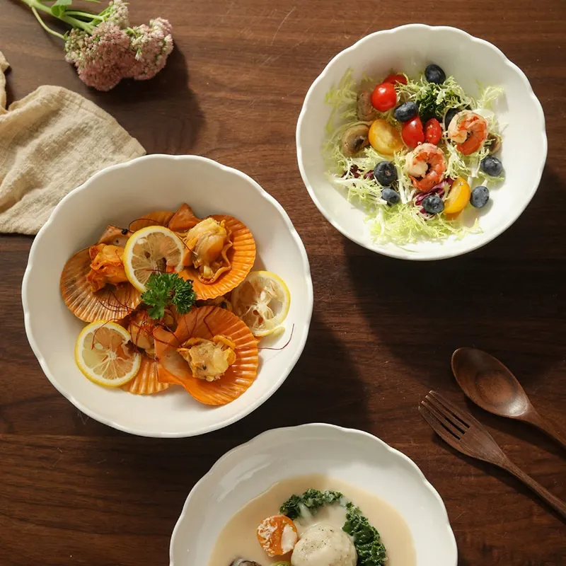 Cream Lace Bowl tableware view 2