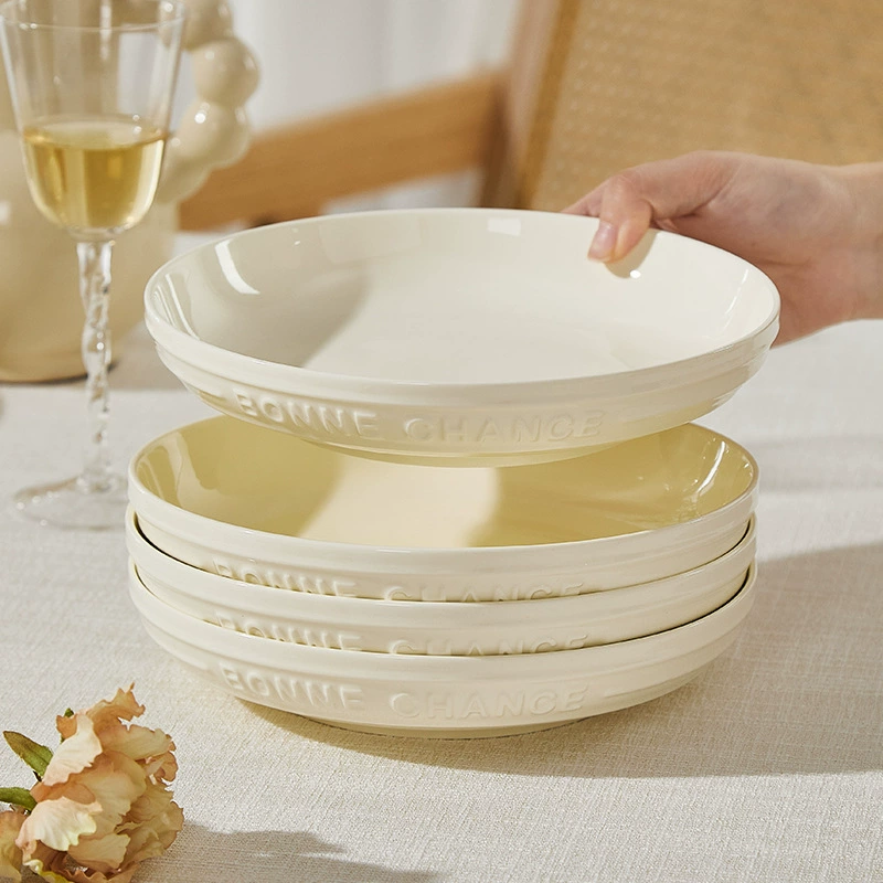 French Cream Porcelain Dinnerware Set tableware view 2