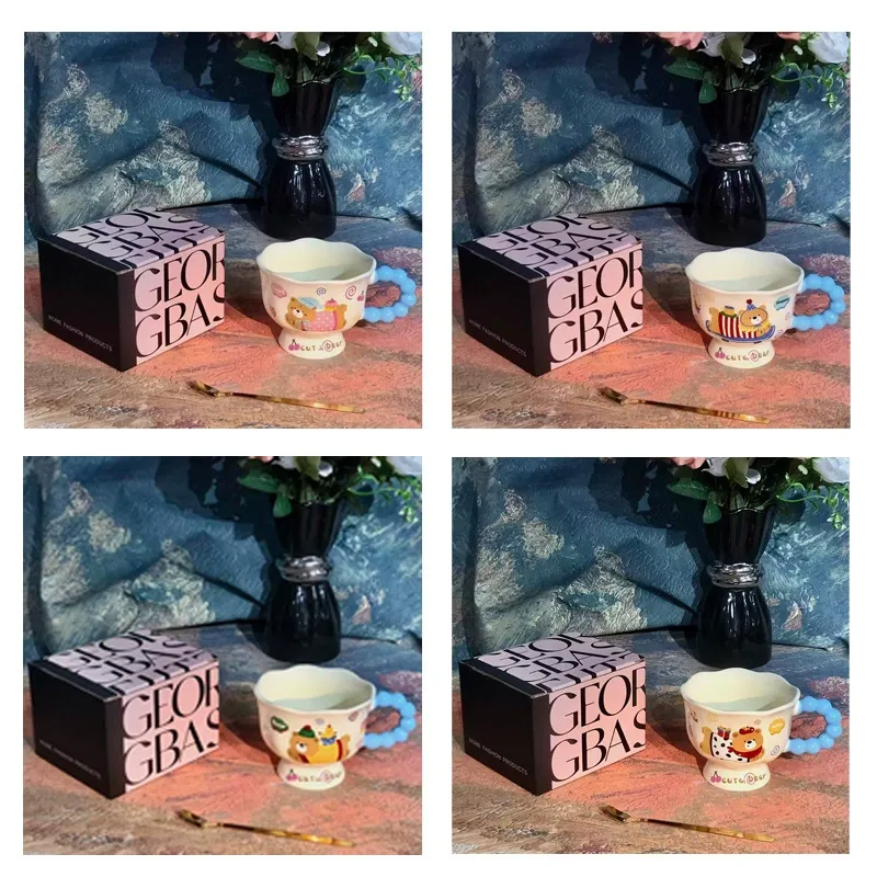 Mug en céramique chat avec cuillère tableware view 7