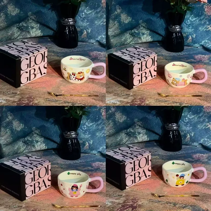 Mug en céramique chat avec cuillère tableware view 10