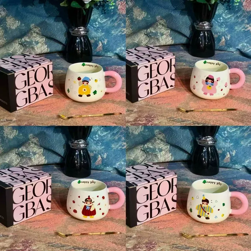 Mug en céramique chat avec cuillère tableware view 12
