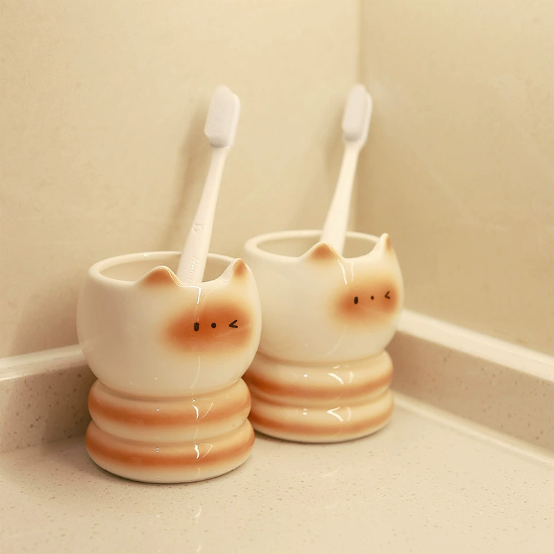 Ceramic Tumbler Set with Toothbrush Holder