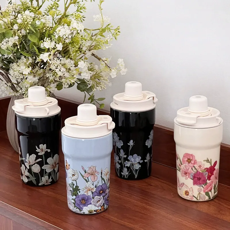 Floral Ceramic Travel Mug