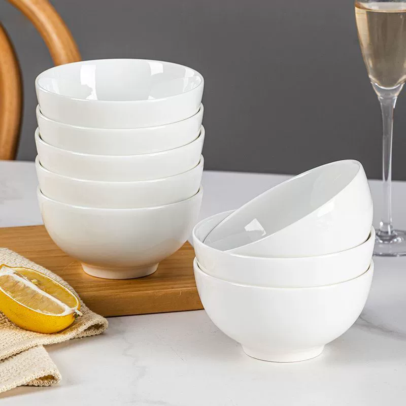 White Porcelain High Foot Bowl tableware view 2
