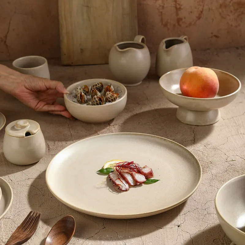 Rustic Cup and Plate Set