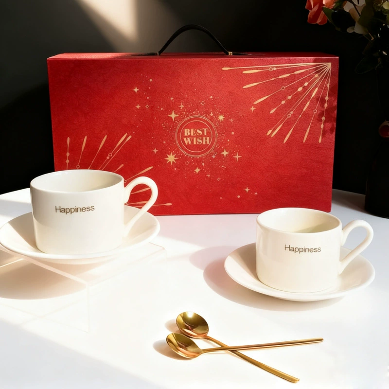 Yellow Coffee Cup and Saucer Gift Set tableware view 3